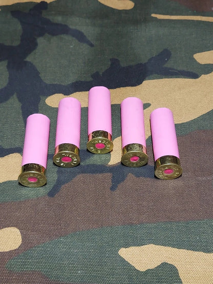 12 Gauge 2 3/4" 1oz. Snap Caps Dummy Training Rounds Set of 5 (Pink)