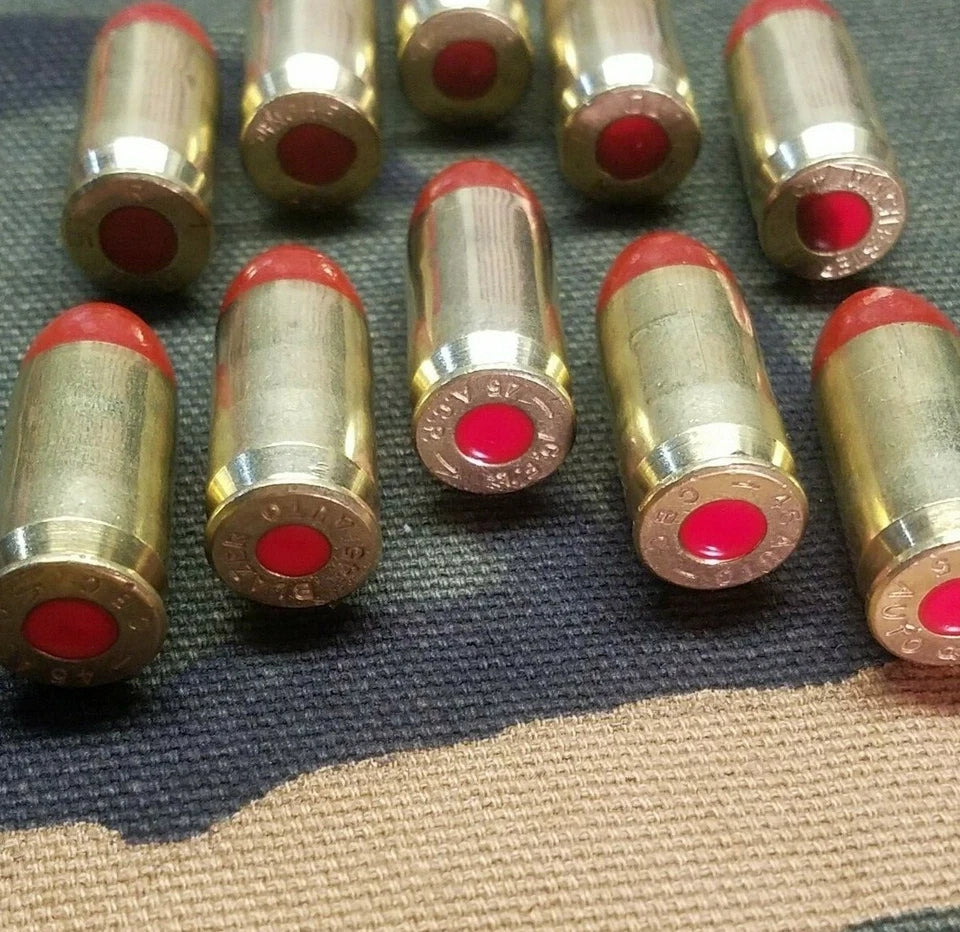 45 ACP Snap Caps Set of 10 (Red+Brass) Real Weight!!!