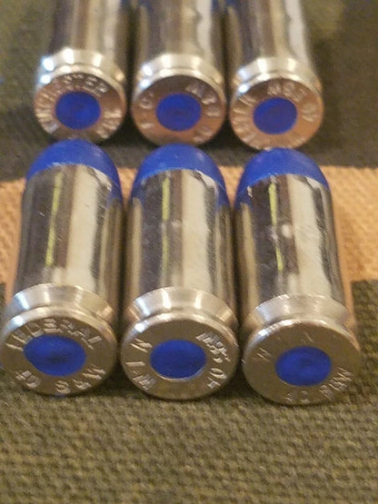 40 S&W Snap Caps Set of 6 (Blue+Nickel) Real 200GR Weight!!!