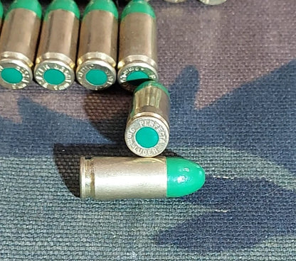 9mm Luger Snap Caps Set of 20 (Green+Brass) Real 115GN Weight!!!