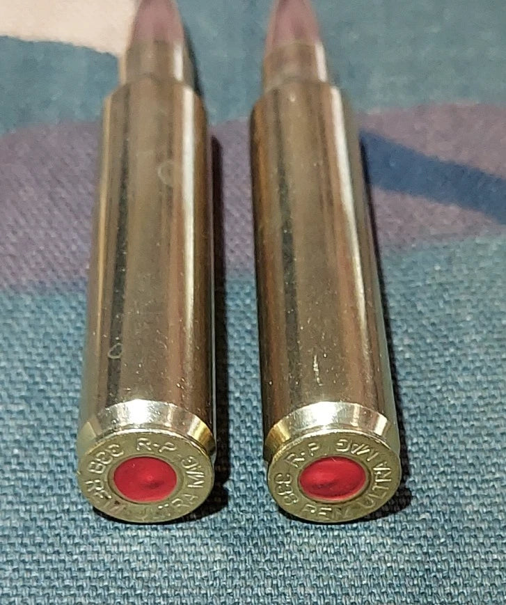 338 Remington Ultra Mag Snap Caps Set of 2 (Brass and FMJ) Real Weight!!!