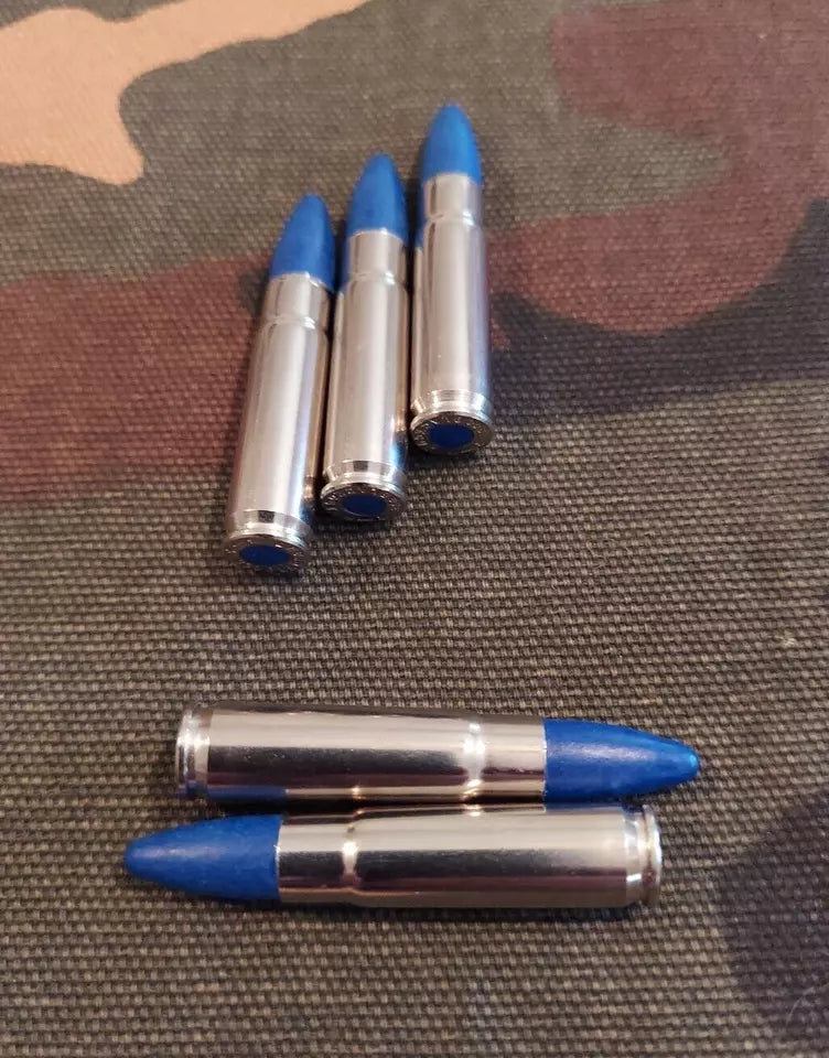300 Blackout Snap Caps Set of 5 (Nickel+Blue) 220GR, Real Weight