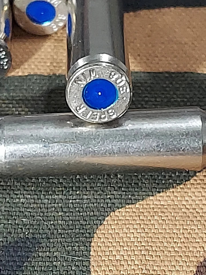 308 WIN. Snap Caps Set of 5 (Nickel+Blue) Real Weight!!