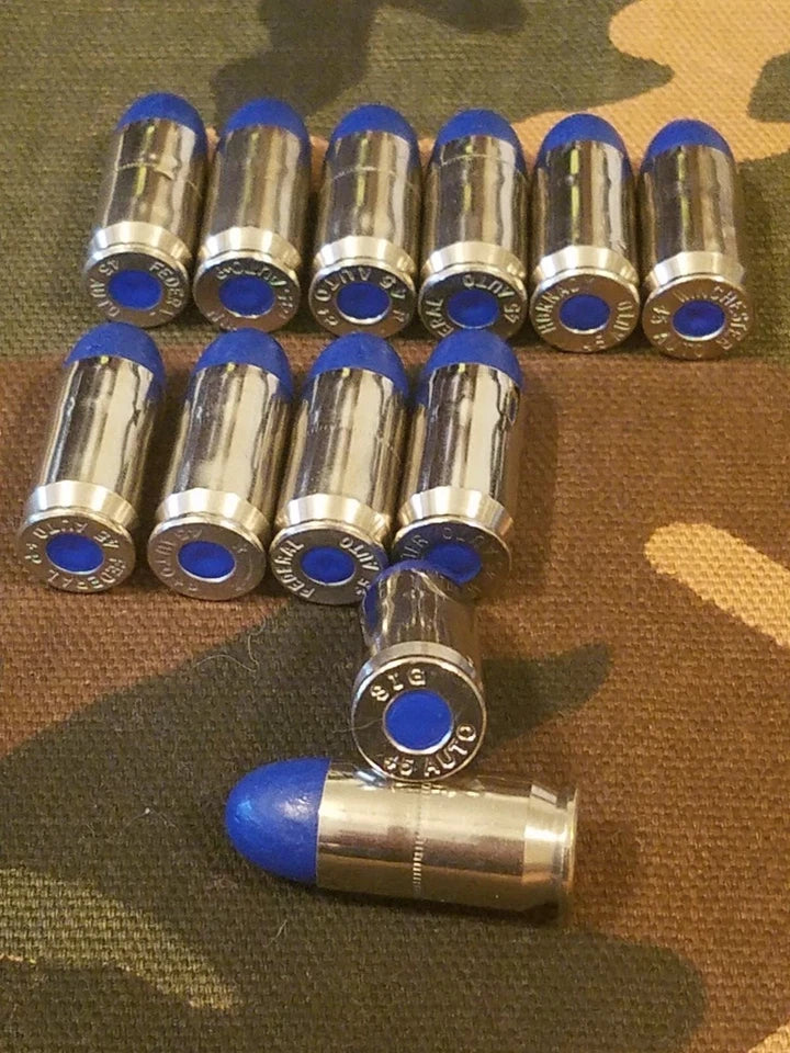 45 ACP Snap Caps Set of 12 (Blue+Nickel) Real 230GR Weight!!!