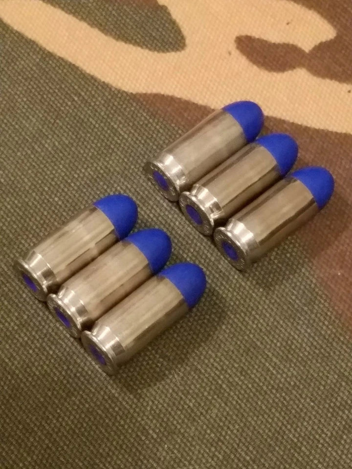 45 ACP Snap Caps Set of 6 (Blue+Nickel) Real 230GR Weight!!!