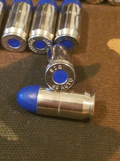 45 ACP Snap Caps Set of 12 (Blue+Nickel) Real 230GR Weight!!!