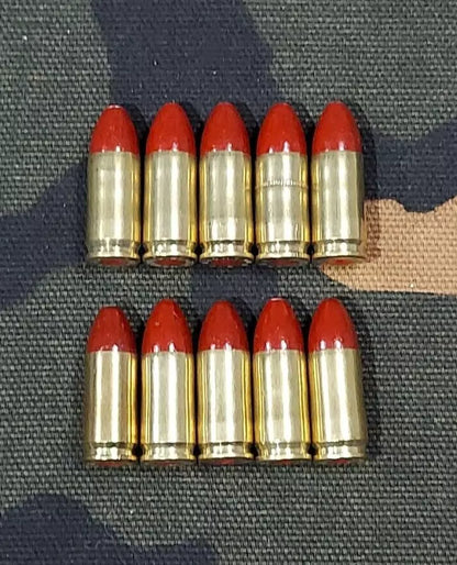 9mm Luger Snap Caps Set of 10 (Brass+Red) 115GR. Weighted