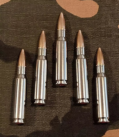 308 WIN. Snap Caps Set of 5 (Nickel+FMJ) Real Weight!!