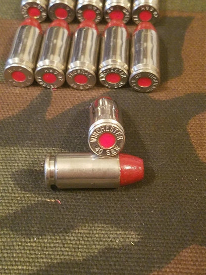 40 S&W Snap Caps Set of 12 (Red+Nickel) Real 200GR Weight!!!