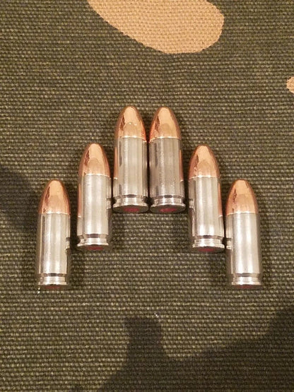 9mm Luger Snap Caps Set of 6 (Nickel) Real 115GN Weight!!!