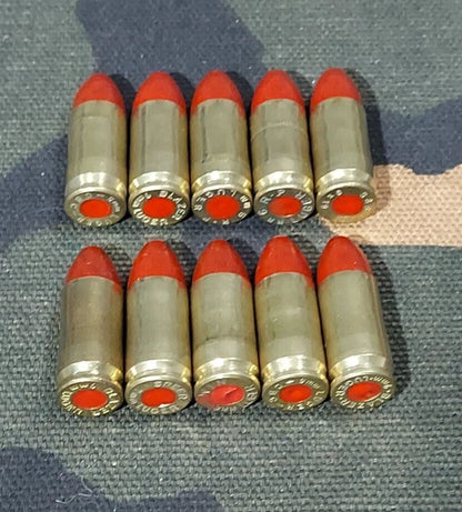 9mm Luger Snap Caps Set of 10 (Brass+Red) 115GR. Weighted