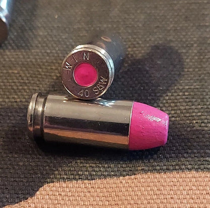 40 S&W Snap Caps Set of 10 (Pink+Nickel) Real 200GR Weight!!!