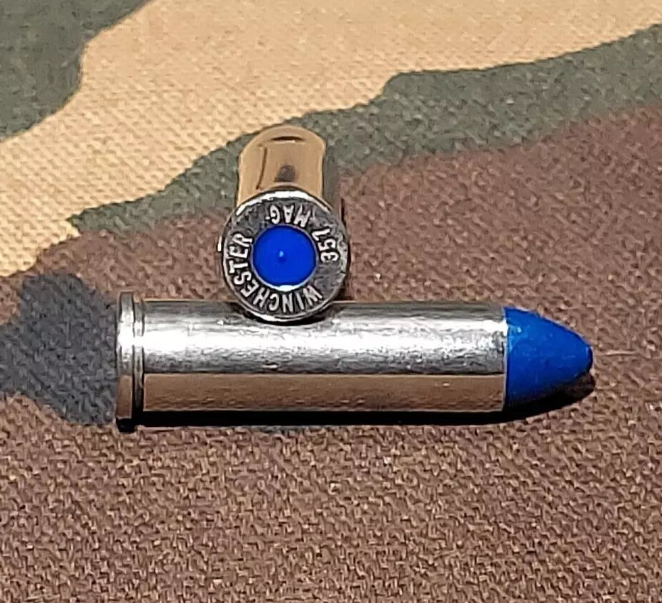 357 Magnum Snap Caps Set of 6 (Nickel+Blue) Real 125GR Weight!!!