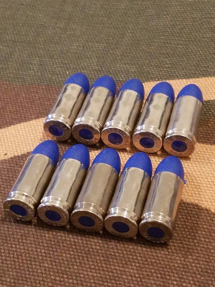 9mm Luger Snap Caps Set of 10, 124GR. (Blue+Nickel)