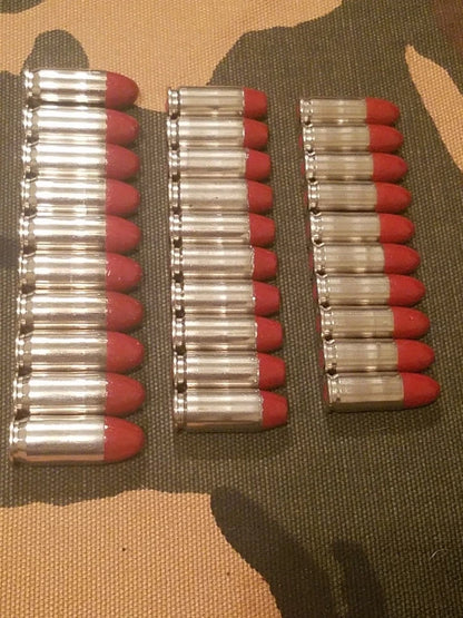 9mm, 40s&w, 45acp Snap Cap Combo Set 10 of Each (Nickel+Red)