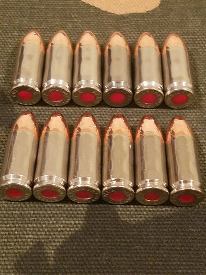 9mm Luger Snap Caps Set of 12 (Nickel) Real 115GN Weight!!!! !
