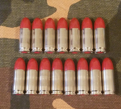 9mm Luger Snap Caps Set of 15 (Red+Nickel)