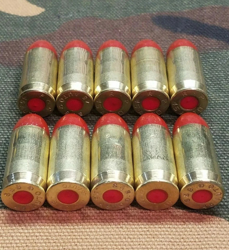 45 ACP Snap Caps Set of 10 (Red+Brass) Real Weight!!!