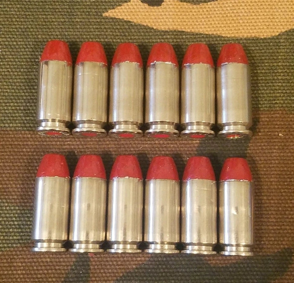 40 S&W Snap Caps Set of 12 (Red+Nickel) Real 200GR Weight!!!