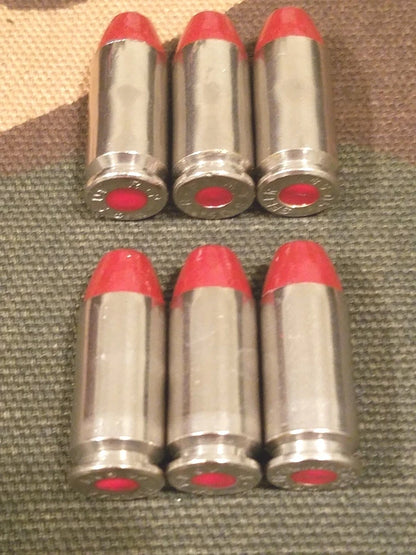 40 S&W Snap Caps Set of 6 (Red+Nickel) Real 200GR Weight!!!