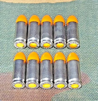 9mm Luger Snap Caps Set of 10 (Orange+nickel) 124GR Real Weight