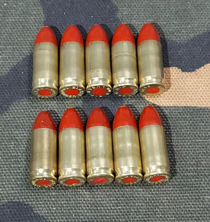 9mm Luger Snap Caps Set of 10 (Brass+Red) 115GR. Weighted