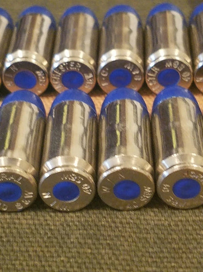 40 S&W Snap Caps Set of 12 (Blue+Nickel) Real 200GR Weight!!!