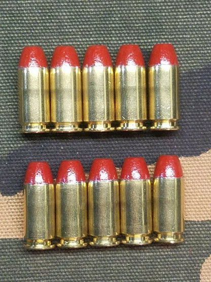40 S&W Snap Caps Set of 10 (Red+Brass) Real 200GR Weight!!!
