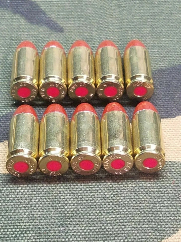40 S&W Snap Caps Set of 10 (Red+Brass) Real 200GR Weight!!!