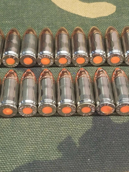 9mm Luger Snap Caps Set of 20 (Nickel+Orange) Real 115GN Weight!!!