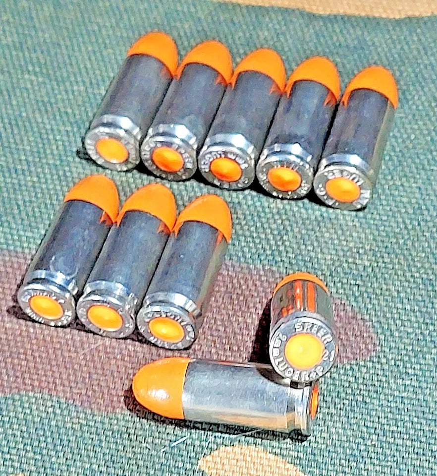9mm Luger Snap Caps Set of 10 (Orange+nickel) 124GR Real Weight