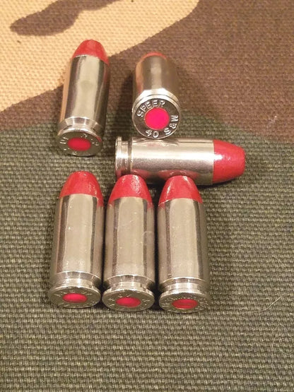 40 S&W Snap Caps Set of 6 (Red+Nickel) Real 200GR Weight!!!