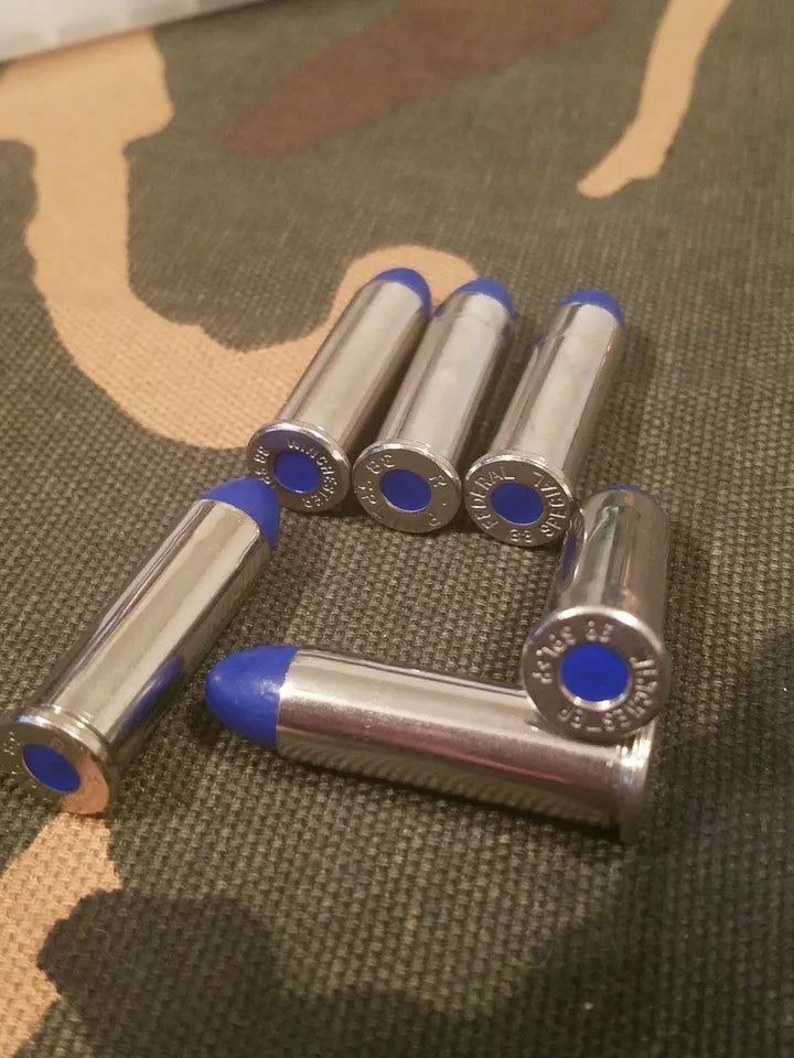 38 Special Snap Caps Set of 6 (Blue+Nickel) Real 125GR Weight!!!