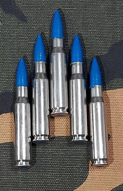 308 WIN. Snap Caps Set of 5 (Nickel+Blue) Real Weight!!