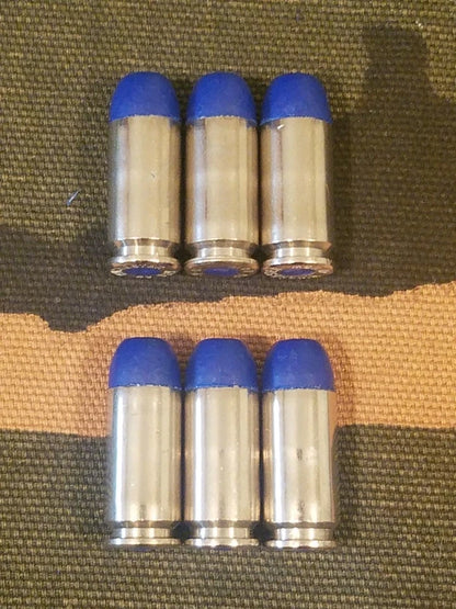 40 S&W Snap Caps Set of 6 (Blue+Nickel) Real 200GR Weight!!!