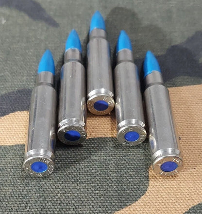 308 WIN. Snap Caps Set of 5 (Nickel+Blue) Real Weight!!